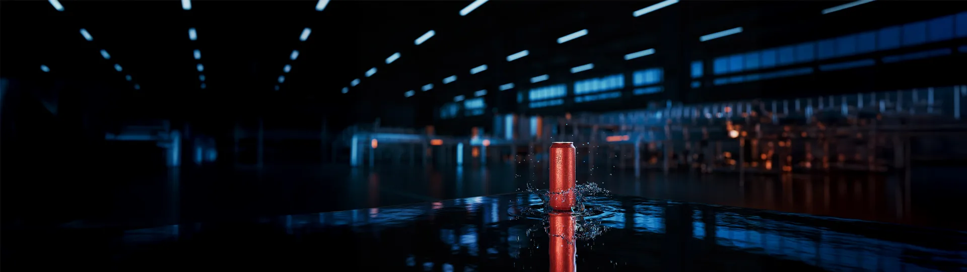 Plain red beverage can with no label or company name