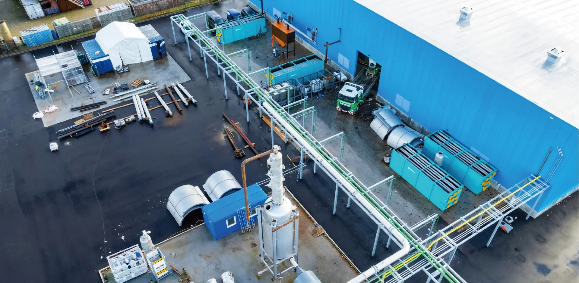 Industrial pyrolysis equipment and pipework